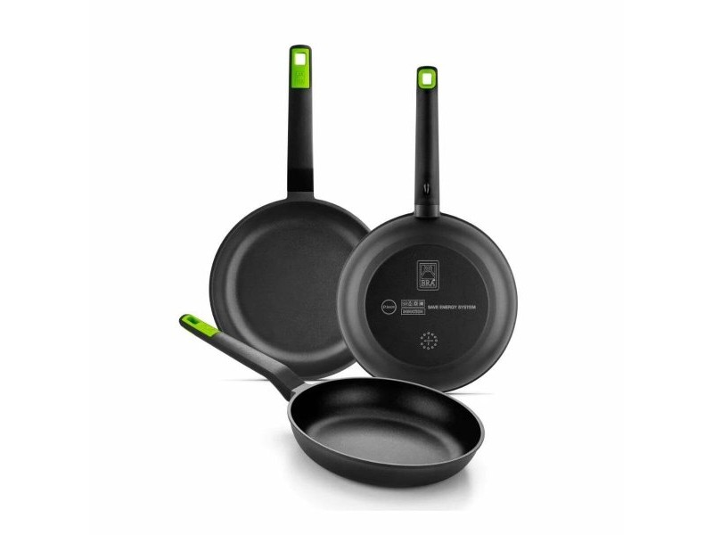 Комплект Тигани BRA GASTRO A841201 Закален алуминиум 3 Части Комплект Тигани BRA GASTRO A841201 Закален алуминиум 3 Части