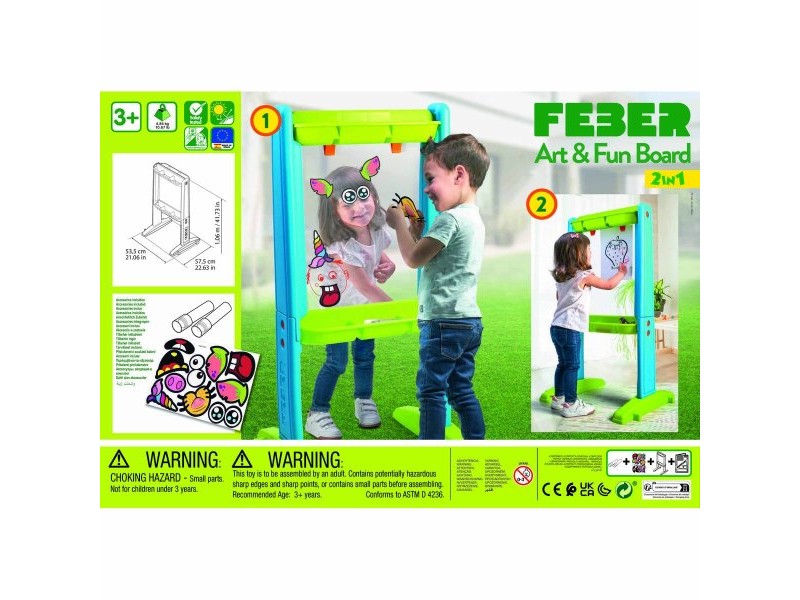Двустранна Шистова Дъска Feber Art & Fun 53,5 x 57,5 x 106 cm Двустранна Шистова Дъска Feber Art & Fun 53,5 x 57,5 x 106 cm