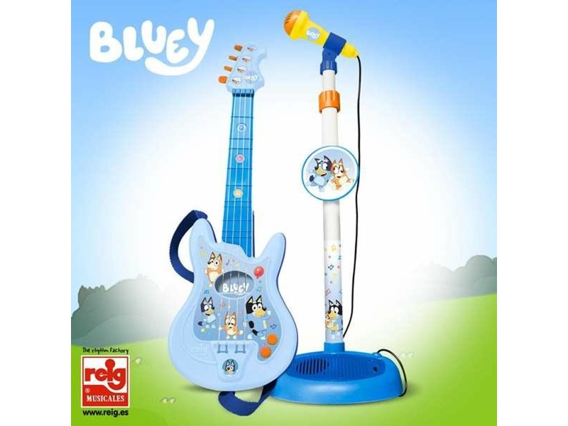 Детска Китара Bluey Регулируем Микрофон 60 x 30 x 17 mm