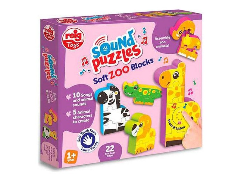 Детски Пъзел Reig Zoo Blocks 22 Части
