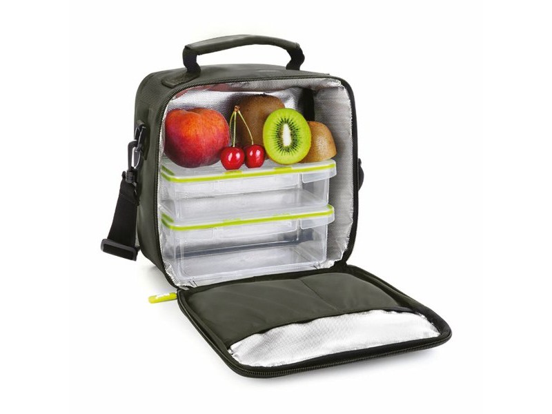 Чанта за Обяд с Аксесоари Ibili 753450 Черен полиестер 600 ml 800 ml 21 x 12 x 22 cm