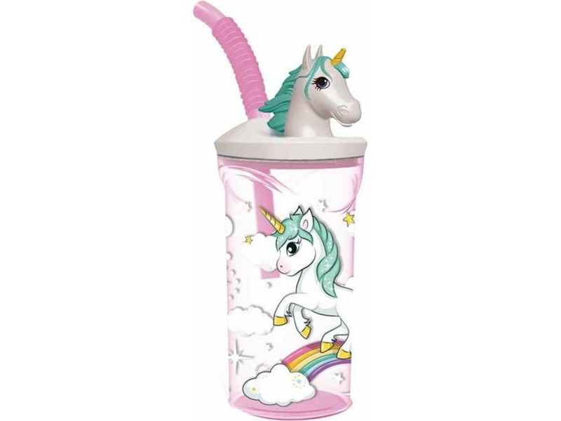 Чаша със Сламка Stor Unicorn Rainbow Розов (360 ml)