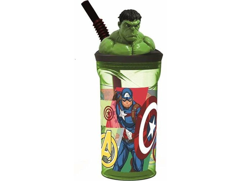 Чаша със Сламка The Avengers Seven Wonders Hulk 360 ml