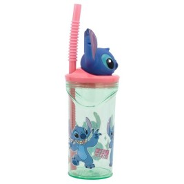 Чаша със Сламка Stitch Flowers 3D 360 ml
