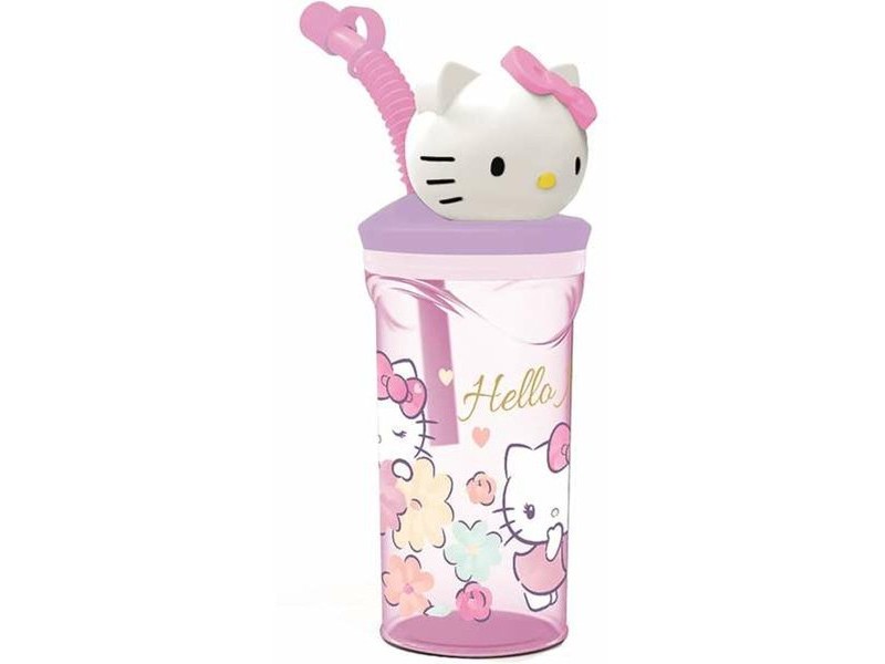 Чаша със Сламка Hello Kitty 360 ml 3D