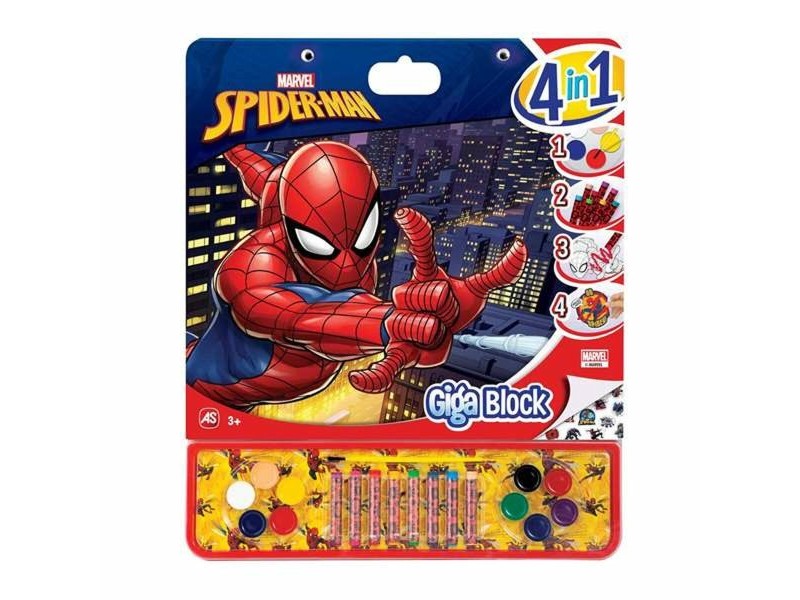 Книжка с Картинки за Оцветяване Spider-Man Giga Block 4 в 1 35 x 41 cm Книжка с Картинки за Оцветяване Spider-Man Giga Block 4 в 1 35 x 41 cm