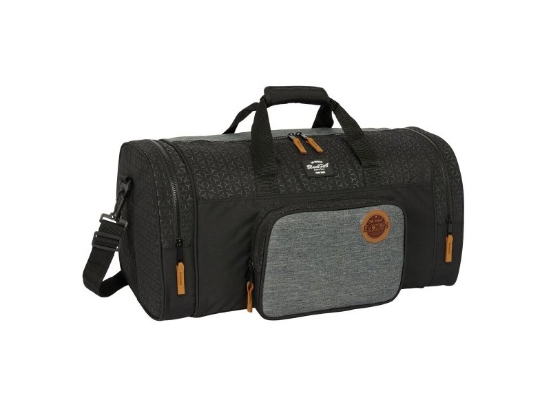 Спортна Чанта BlackFit8 Old school Черен Сив 55 x 26 x 27 cm
