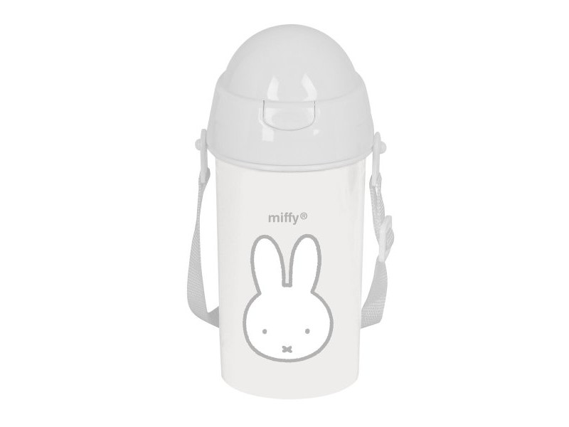 Бутилка с Капак и Сламка Miffy Niebla Сив PVC 500 ml