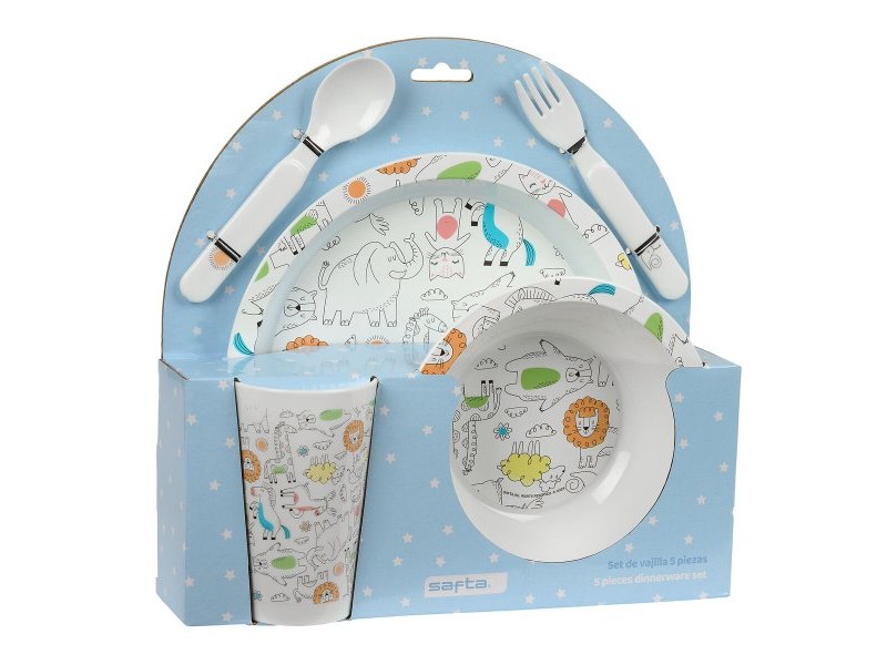 Детски комплект съдове Safta Zoo полиестер 26 x 26 x 9 cm