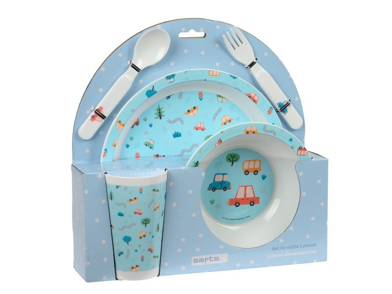 Детски комплект съдове Safta Coches полиестер 26 x 26 x 9 cm
