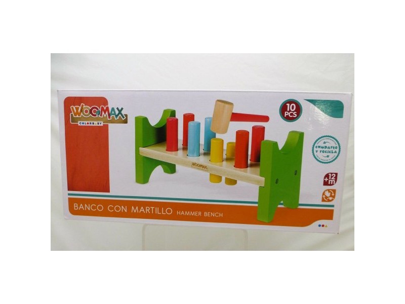 Дървена Игра Woomax Пейка Чук (10 pcs)