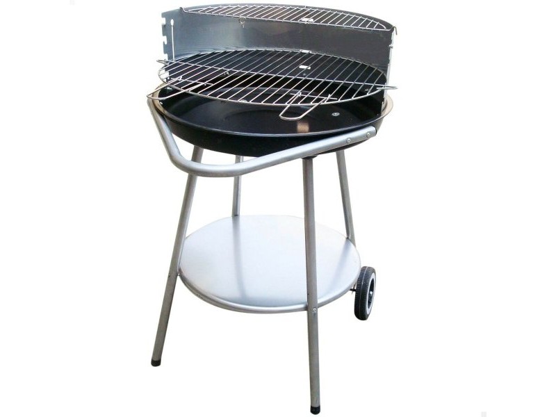 Барбекю на Колела с Въглища Aktive Емайлиран метал 51 x 82 x 51 cm Черен