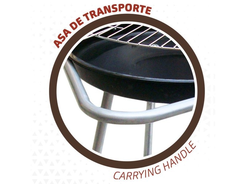 Барбекю на Колела с Въглища Aktive Емайлиран метал 51 x 82 x 51 cm Черен