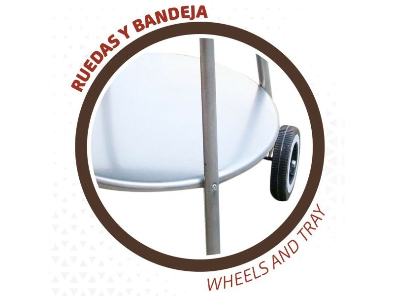 Барбекю на Колела с Въглища Aktive Емайлиран метал 51 x 82 x 51 cm Черен