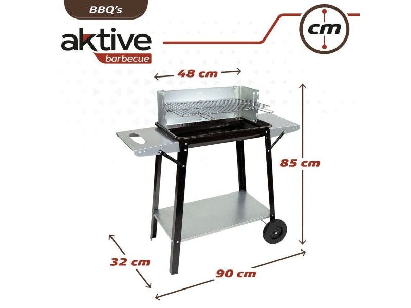 Барбекю на Колела с Въглища Aktive Емайлиран метал 90 x 85 x 32 cm Черен Барбекю на Колела с Въглища Aktive Емайлиран метал 90 x 85 x 32 cm Черен