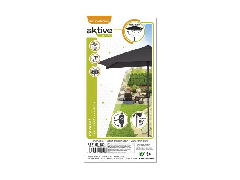 Päikesevari Aktive 200 x 235 x 120 cm Антрацит Алуминий