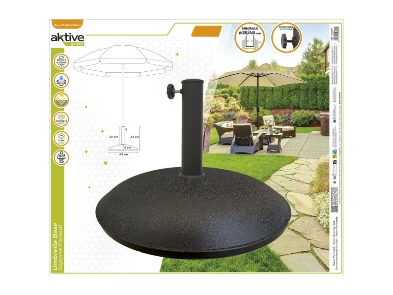 Base pour parapluie Aktive 45 x 33 x 45 cm Цимент Стомана