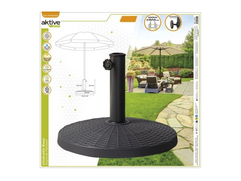 Base pour parapluie Aktive 44,5 x 33 x 44,5 cm Стомана Полирезин