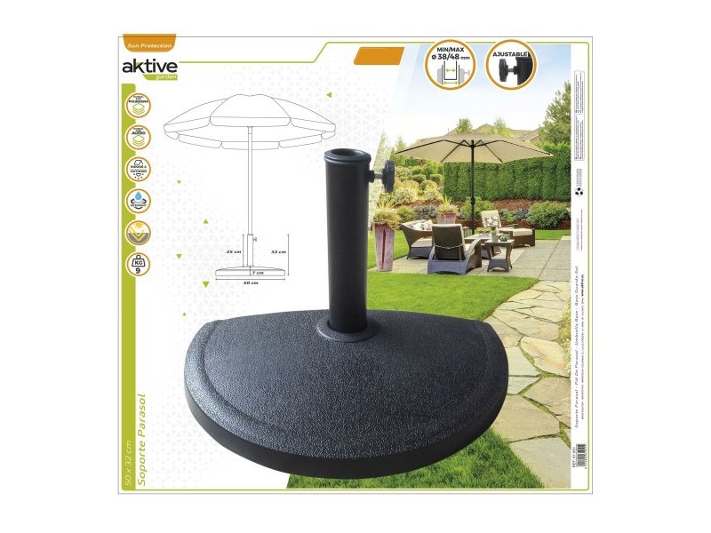 Base pour parapluie Aktive 50 x 32 x 31,5 cm Черен Пластмаса