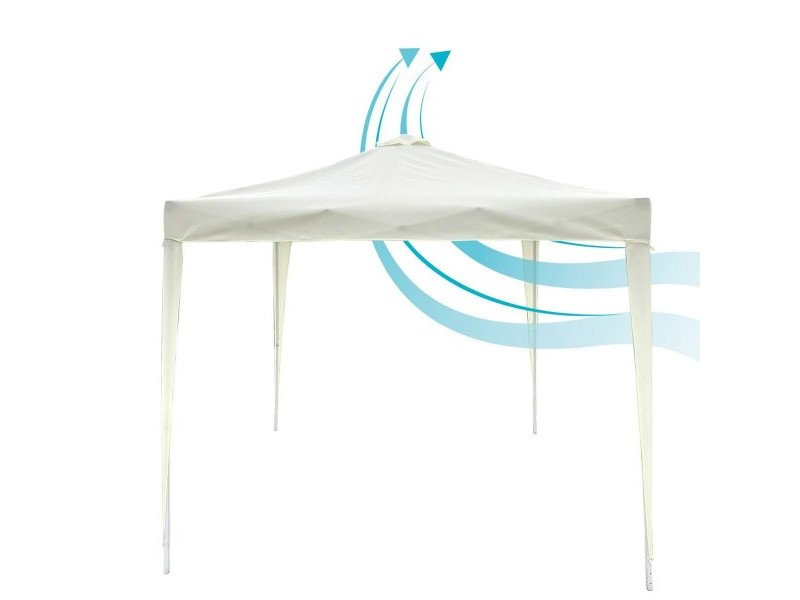 Беседка Aktive 300 x 250 x 300 cm Плат Стомана Бял