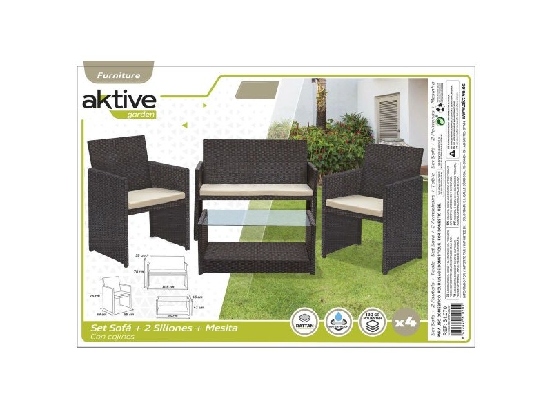 Градински мебели Aktive Черен