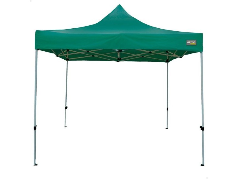 Беседка Aktive Сгъваем Регулируема височината Стомана полиестер 420D Oxford Зелен 300 x 320 x 300 cm