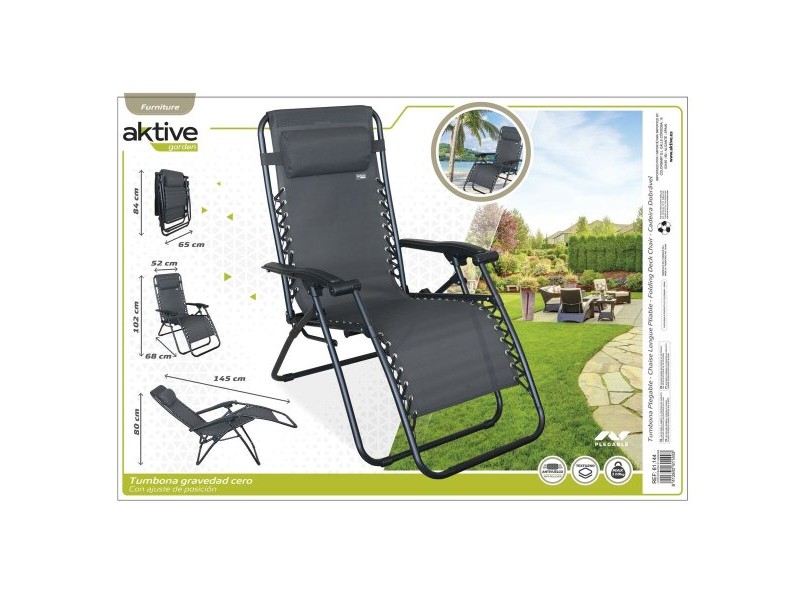 Lamamistool Aktive Тъмно сив 52 x 102 x 68 cm