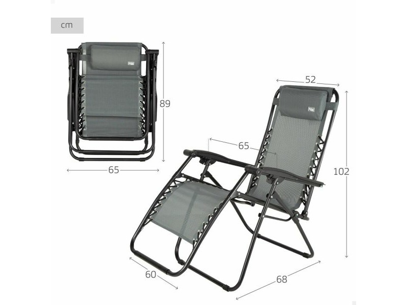 Lamamistool Aktive Тъмно сив 52 x 102 x 68 cm
