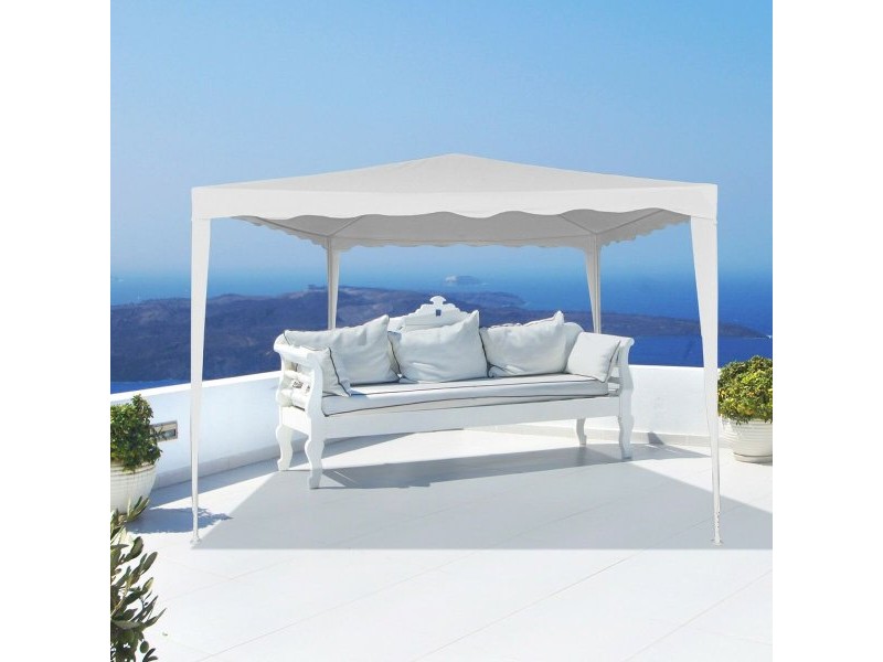 Беседка Aktive 300 x 250 x 300 cm Стомана Бял Пластмаса