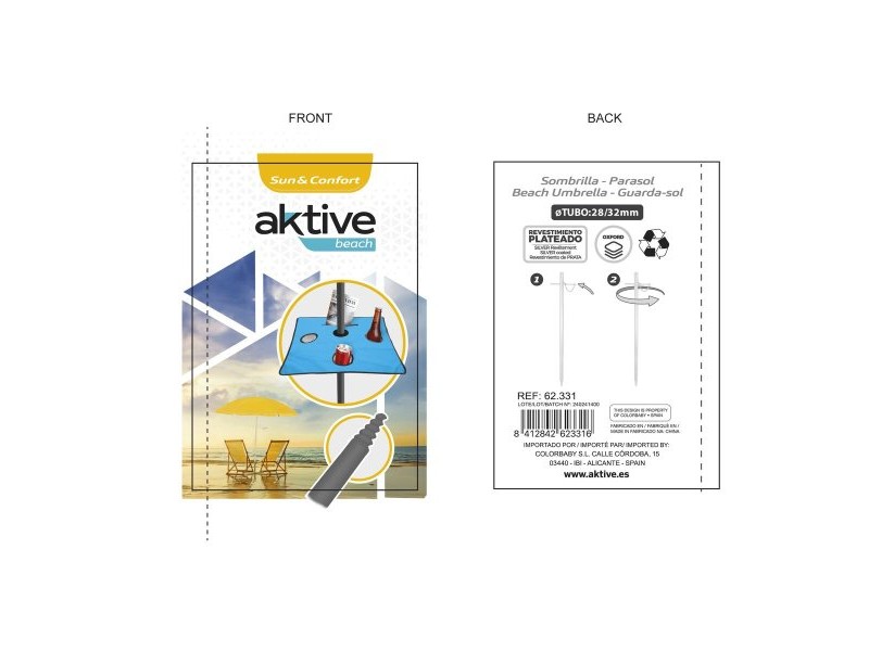 Päikesevari Aktive Стомана Оксфорд Плат 210 x 205 x 210 cm