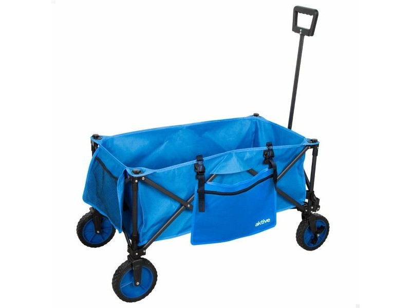 Универсален Автомобил Aktive Син Черен полиестер PVC Стомана 88 x 108 x 47 cm Сгъваем Плаж