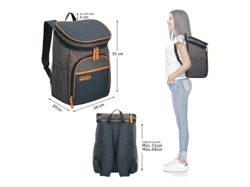 Хладилна Чанта Aktive 80790 Сив 15 L 26 x 20 x 39 cm Пластмаса