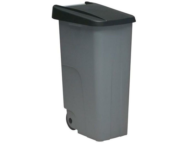 Кош за Боклук с Колела Denox Черен Сив 110 L