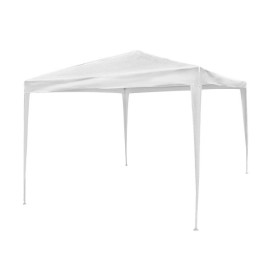 Пергола Gazebo Рафия Стомана 300 x 300 x 240 cm Бял