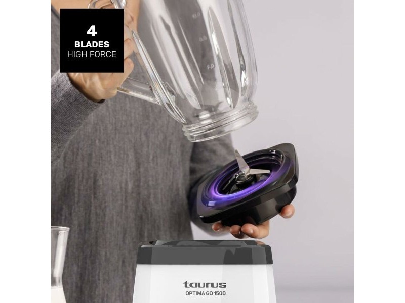 Блендер с чаша Taurus 912471000 Бял Черен 1500 W 1,5 L