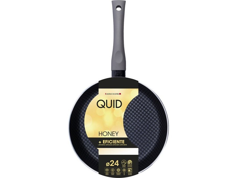 Тиган Quid Honey Черен Метал Ø 24 cm (6 броя)