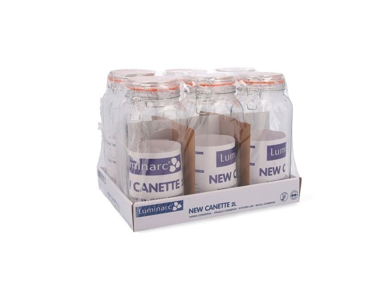 Стъклен Буркан Quid New Canette Прозрачен Cтъкло 2 L (Pack 6x)
