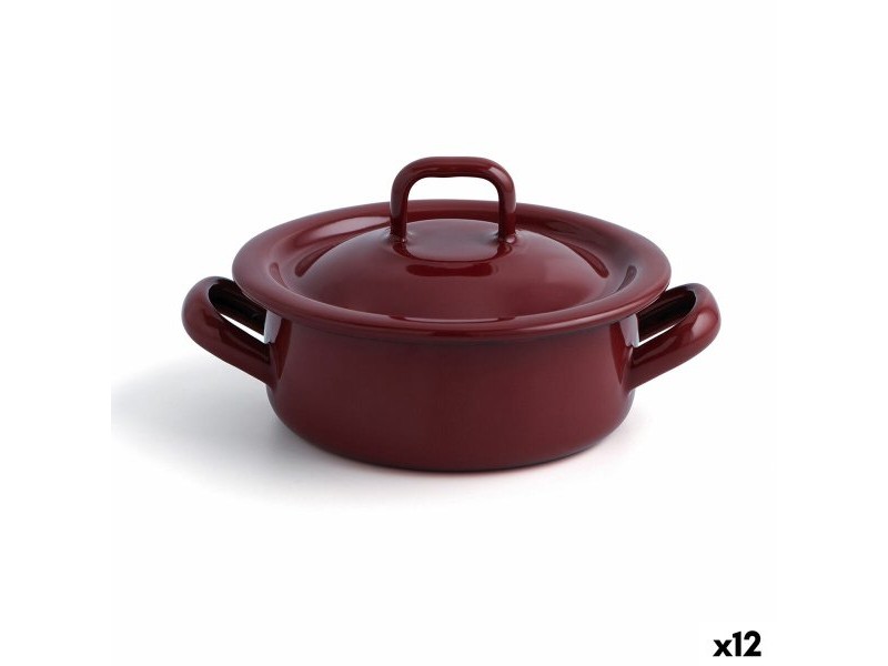 Касерола с Капак Quid Clasico Esmalte Кафяв Ø 10 cm (12 броя)