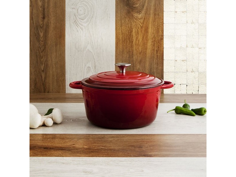 Касерола с Капак Bidasoa Fierro Червен Ø 24 cm 3,7 L (2 броя)