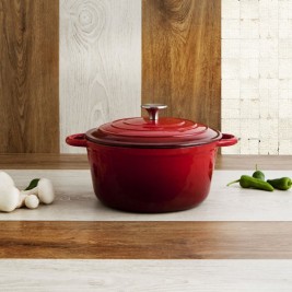 Касерола с Капак Bidasoa Fierro Червен Ø 28 cm 6 L (2 броя)