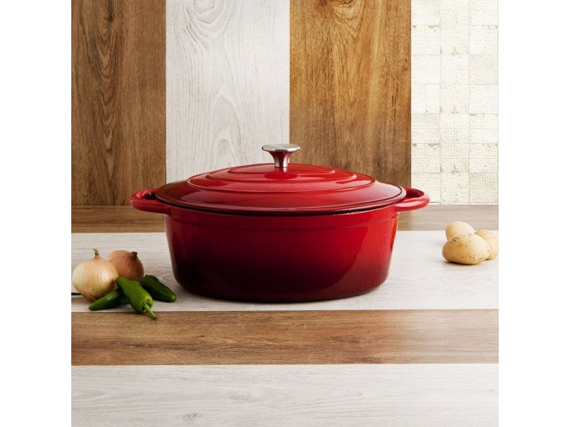 Касерола с Капак Bidasoa Fierro Червен 4,3 L 30 x 23 cm (2 броя)