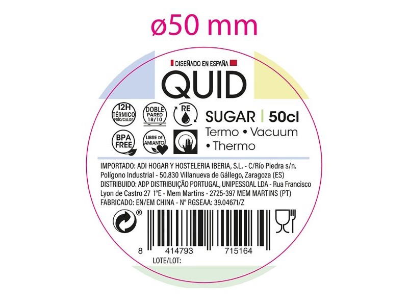 Tepmoc Quid Sugar Син Метал 500 ml