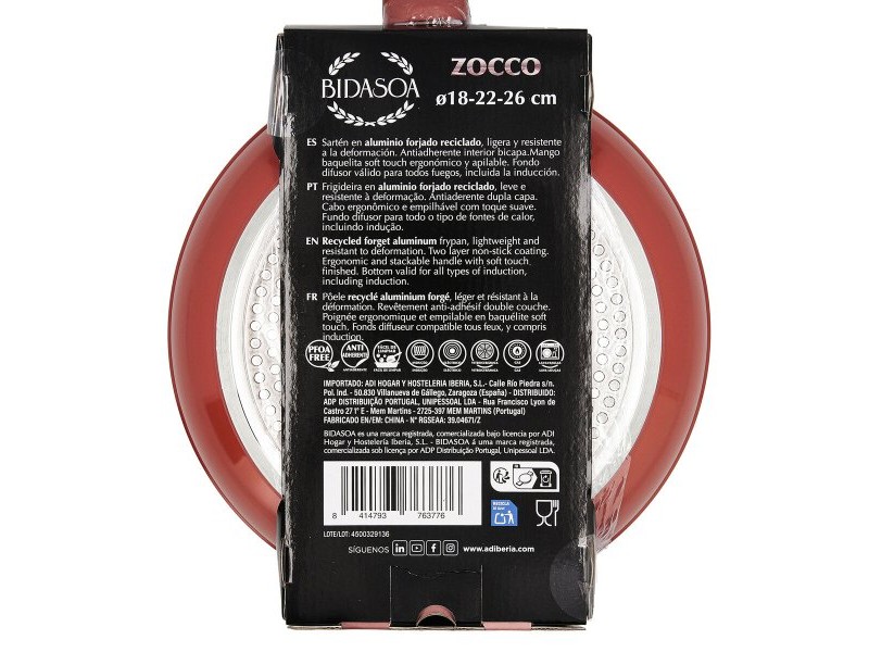 Комплект тигани Bidasoa Zocco Сив теракота Метал 3 Части