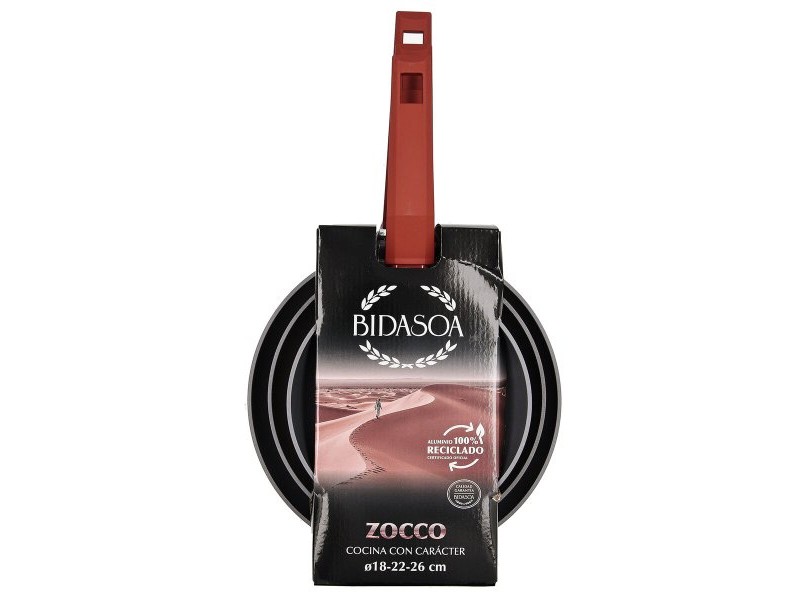 Комплект тигани Bidasoa Zocco Сив теракота Метал 3 Части