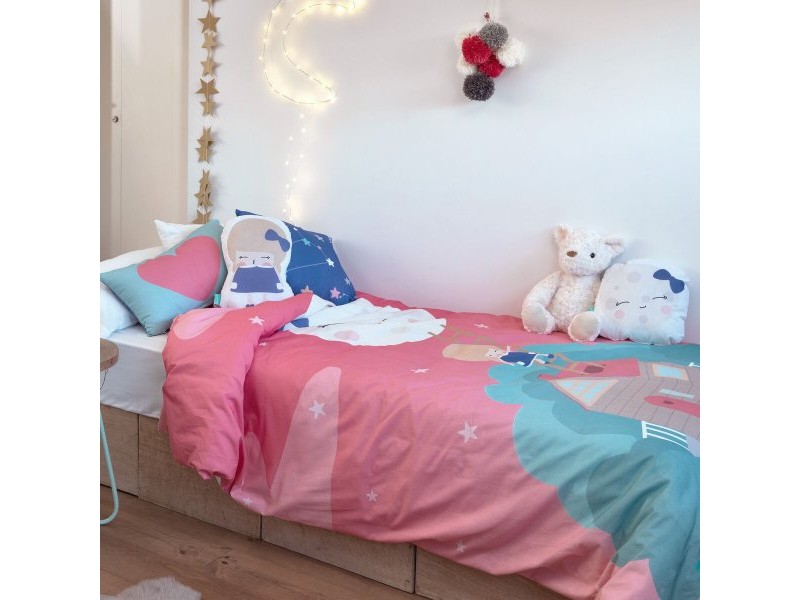 Комплект покривка за завивка HappyFriday Happynois Moon Dream Многоцветен 80 легло 2 Части