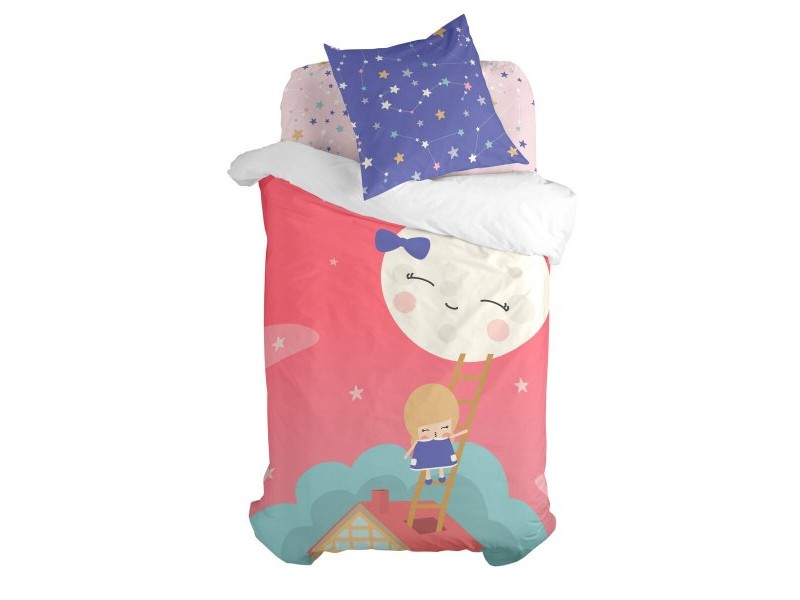 Комплект покривка за завивка HappyFriday Happynois Moon Dream Многоцветен 80 легло 2 Части