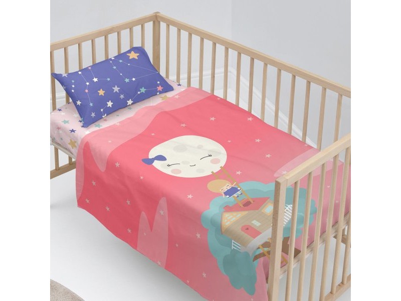 Комплект Чаршафи HappyFriday Happynois Moon Dream Многоцветен Бебешко Креватче 2 Части