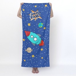 Кърпа за баня HappyFriday Mr Fox Space Rocket Многоцветен 70 x 150 cm