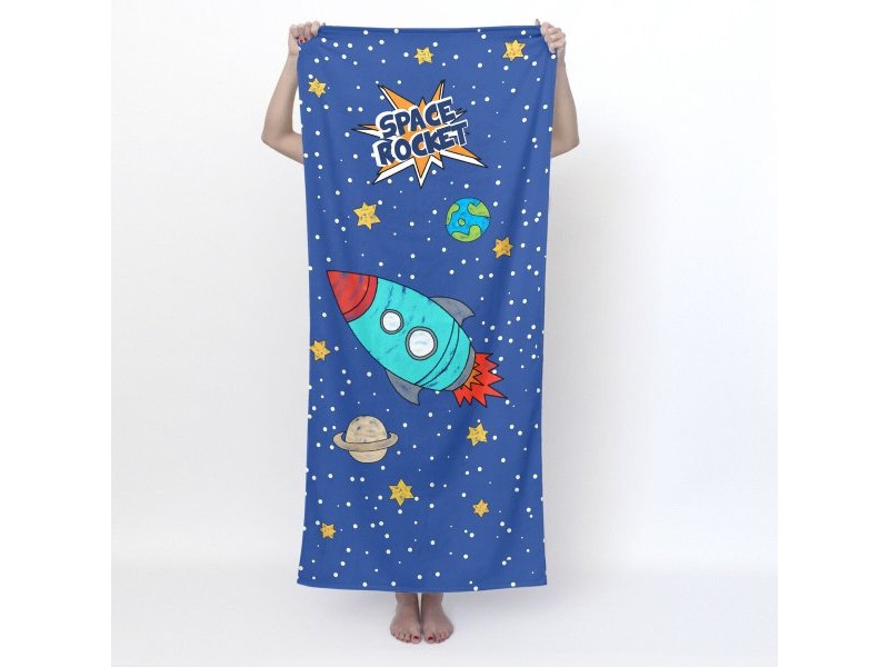 Кърпа за баня HappyFriday Mr Fox Space Rocket Многоцветен 70 x 150 cm