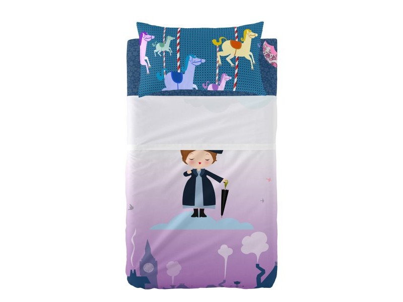 Комплект Чаршафи HappyFriday Mr Fox Nanny Многоцветен Бебешко Креватче 2 Части